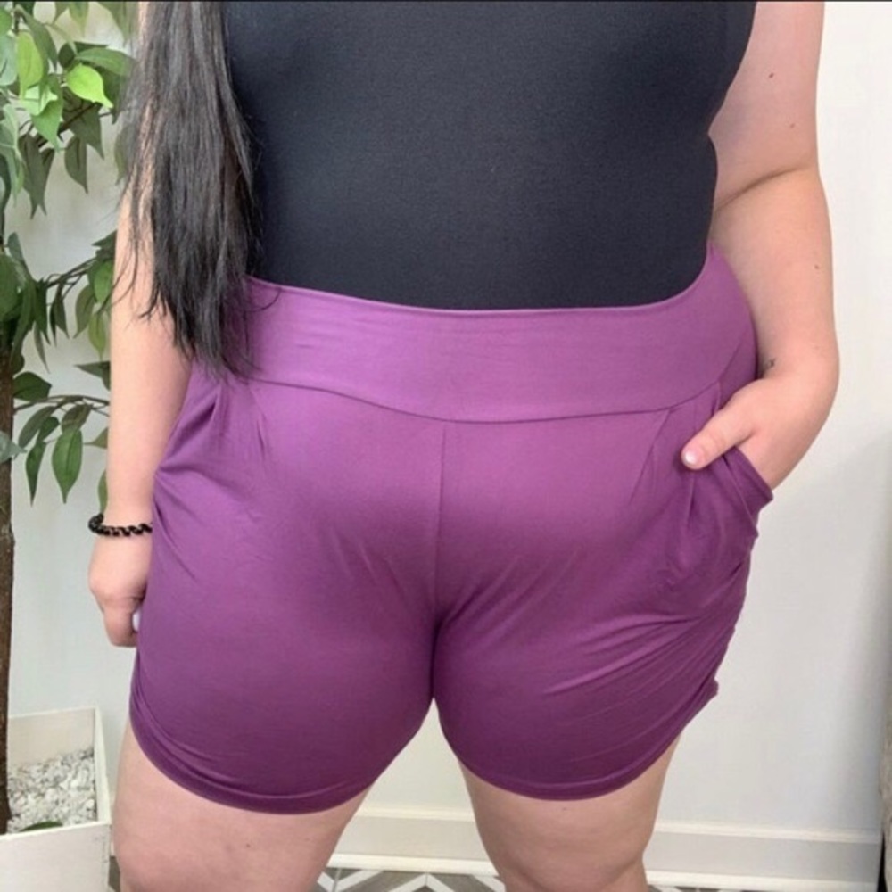 Lounge Shorts Leggings Material Purple PJ Pajamas TC2 NWOT